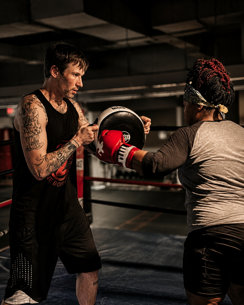 One-on-one personal training session at 2 Tone Boxing Club